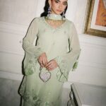 Mint Green Pakistani Suit Neckline - Front Depth