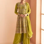 Graceful Yellow Georgette Embroidered Sequins Thread Palazzo Suit Festive Wear