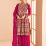 Pink Readymade Heavy Work Georgette Suit