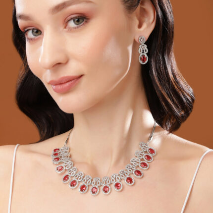 Elizabeth Royale Ruby AD Necklace Set