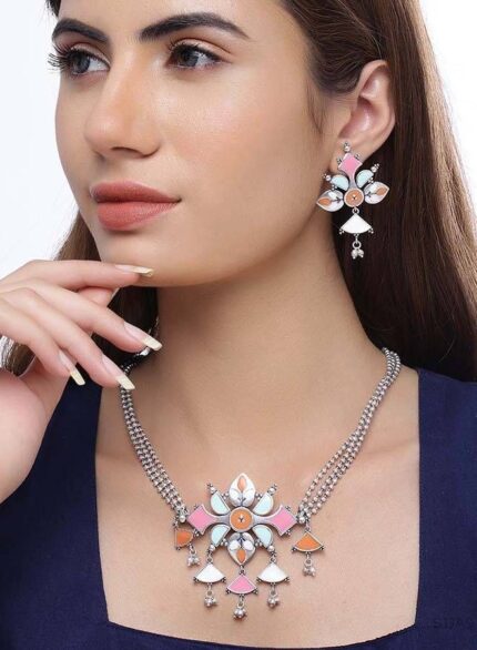 Bagh E Fiza Floral Necklace and Earring