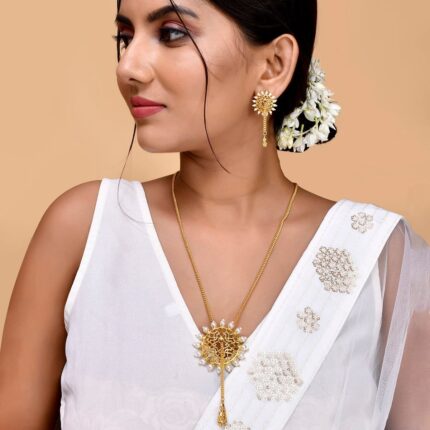 Nazakat Aara Pearl Grace Pendant Necklace Set