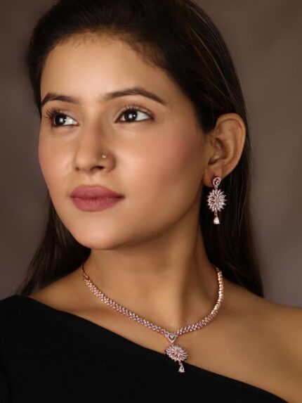 Simple Trendy Floral Teardrop Necklace